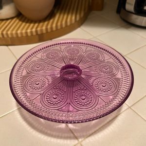 Purple glass dessert/cake stand